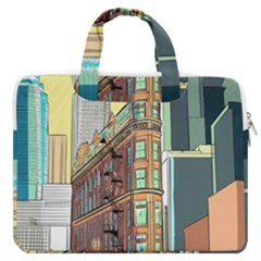 Building Urban Architecture Tower Macbook Pro 16  Double Pocket Laptop Bag  by Grandong