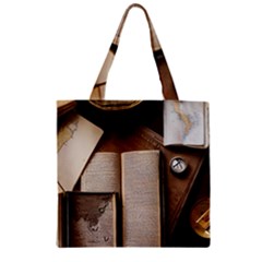 Generated Desk Book Inkwell Pen Zipper Grocery Tote Bag by Grandong