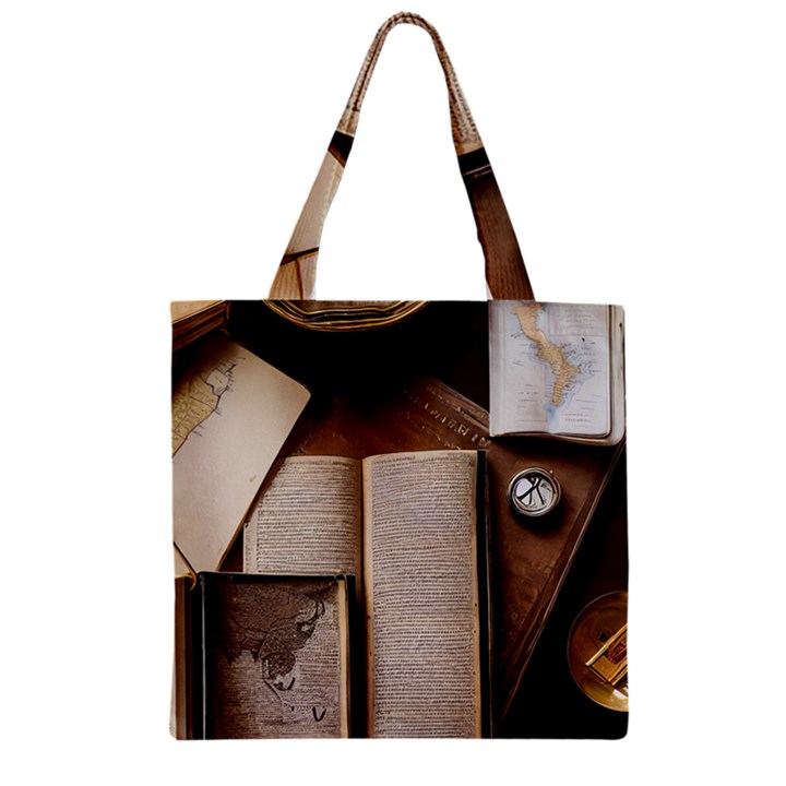 Generated Desk Book Inkwell Pen Zipper Grocery Tote Bag