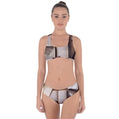 Generated Desk Book Inkwell Pen Criss Cross Bikini Set by Grandong