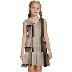 Generated Desk Book Inkwell Pen Kids  Sleeveless Tiered Mini Dress by Grandong