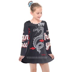 Dragon  Kids  Long Sleeve Dress by Sonugujjar