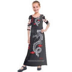 Dragon  Kids  Quarter Sleeve Maxi Dress by Sonugujjar