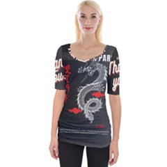 Dragon  Wide Neckline Tee