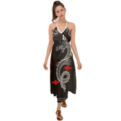 Dragon  Halter Tie Back Dress  by Sonugujjar