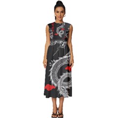 Dragon  Sleeveless Round Neck Midi Dress by Sonugujjar