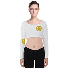 A Positive Sign Velvet Long Sleeve Crop Top by 3147293