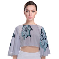 Skirt  Tie Back Butterfly Sleeve Chiffon Top by 3147318