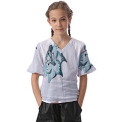 Skirt  Kids  V-neck Horn Sleeve Blouse