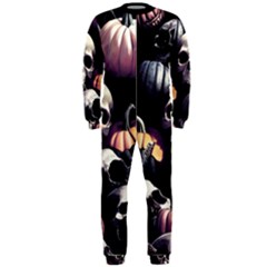 Halloween Party Skulls, Demonic Pumpkins Pattern Onepiece Jumpsuit (men)