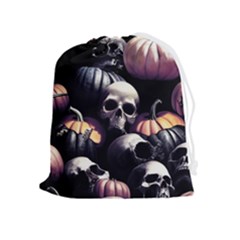 Halloween Party Skulls, Demonic Pumpkins Pattern Drawstring Pouch (xl) by Casemiro