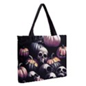 Halloween party skulls, Demonic pumpkins pattern Zipper Medium Tote Bag View2