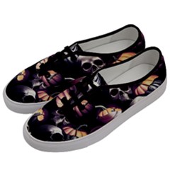 Halloween Party Skulls, Demonic Pumpkins Pattern Men s Classic Low Top Sneakers by Casemiro