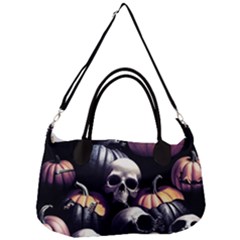 Halloween Party Skulls, Demonic Pumpkins Pattern Removable Strap Handbag by Casemiro