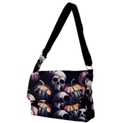 Halloween Party Skulls, Demonic Pumpkins Pattern Full Print Messenger Bag (l) by Casemiro