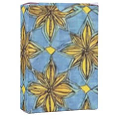 Gold Abstract Flowers Pattern At Blue Background Playing Cards Single Design (rectangle) With Custom Box