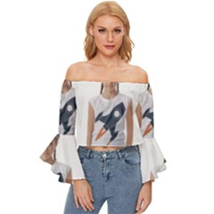 Img 20230716 195940 Img 20230716 200008 Off Shoulder Flutter Bell Sleeve Top