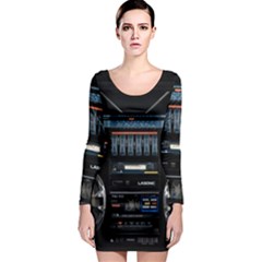 Vintage Radio Long Sleeve Bodycon Dress by Proyonanggan