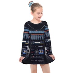 Vintage Radio Kids  Long Sleeve Dress by Proyonanggan