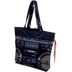 Vintage Radio Drawstring Tote Bag by Proyonanggan