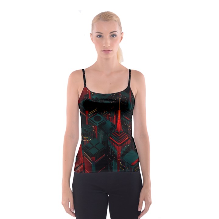 A Dark City Vector Spaghetti Strap Top