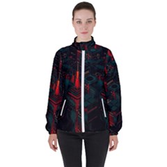 A Dark City Vector Women s High Neck Windbreaker by Proyonanggan