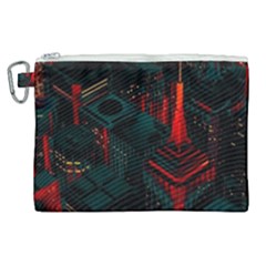 A Dark City Vector Canvas Cosmetic Bag (xl) by Proyonanggan