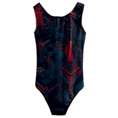 A Dark City Vector Kids  Cut-out Back One Piece Swimsuit by Proyonanggan