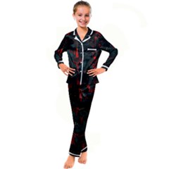 A Dark City Vector Kids  Satin Long Sleeve Pajamas Set by Proyonanggan