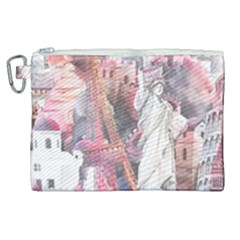 Vintage Landmarks Travel Canvas Cosmetic Bag (xl) by Proyonanggan