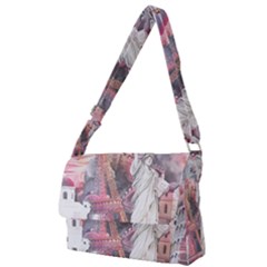 Vintage Landmarks Travel Full Print Messenger Bag (l) by Proyonanggan