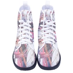 Vintage Landmarks Travel Men s High-top Canvas Sneakers by Proyonanggan