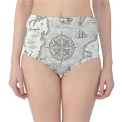 Vintage World Map Antique Classic High-waist Bikini Bottoms by Proyonanggan