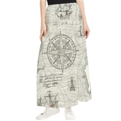 Vintage World Map Antique Maxi Chiffon Skirt by Proyonanggan