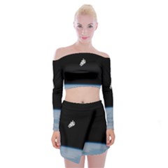 Amazing Stunning Astronaut Amazed Off Shoulder Top With Mini Skirt Set