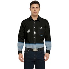 Amazing Stunning Astronaut Amazed Men s Long Sleeve Pocket Shirt  by Proyonanggan