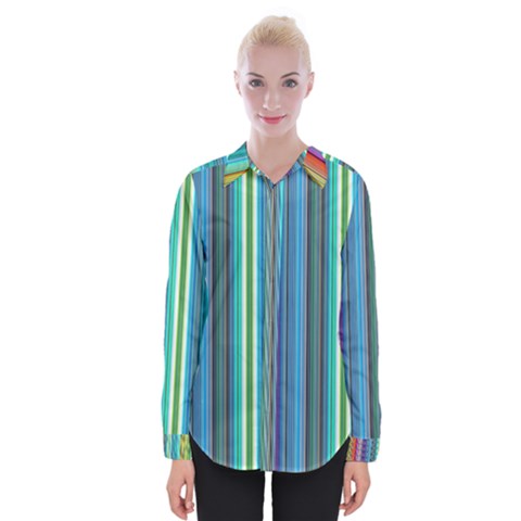 Color Stripes Womens Long Sleeve Shirt by Proyonanggan