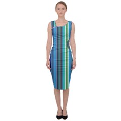 Color Stripes Sleeveless Pencil Dress