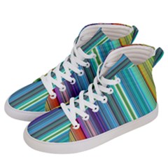 Color Stripes Men s Hi-Top Skate Sneakers