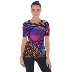 3d Fractal Mandelbulb Shoulder Cut Out Short Sleeve Top by Proyonanggan