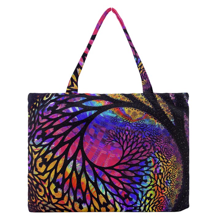 3d Fractal Mandelbulb Zipper Medium Tote Bag