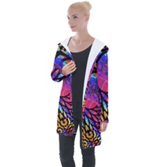 3d Fractal Mandelbulb Longline Hooded Cardigan