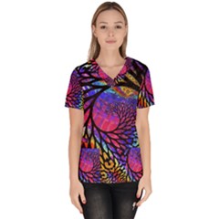 3d Fractal Mandelbulb Women s V-neck Scrub Top by Proyonanggan