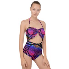 3d Fractal Mandelbulb Scallop Top Cut Out Swimsuit