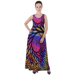 3d Fractal Mandelbulb Empire Waist Velour Maxi Dress