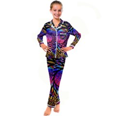 3d Fractal Mandelbulb Kids  Satin Long Sleeve Pajamas Set by Proyonanggan