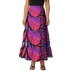 3d Fractal Mandelbulb Tiered Ruffle Maxi Skirt by Proyonanggan