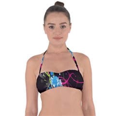 Sneakers Shoes Patterns Bright Tie Back Bikini Top