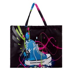 Sneakers Shoes Patterns Bright Zipper Large Tote Bag