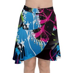 Sneakers Shoes Patterns Bright Chiffon Wrap Front Skirt by Proyonanggan